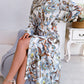 Retro Flower Lapel Tied Shirt Dress