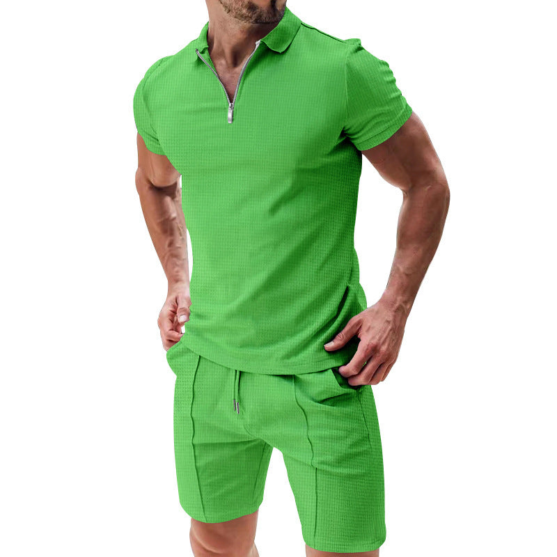 Versatile Solid Color T-shirt Set For Men