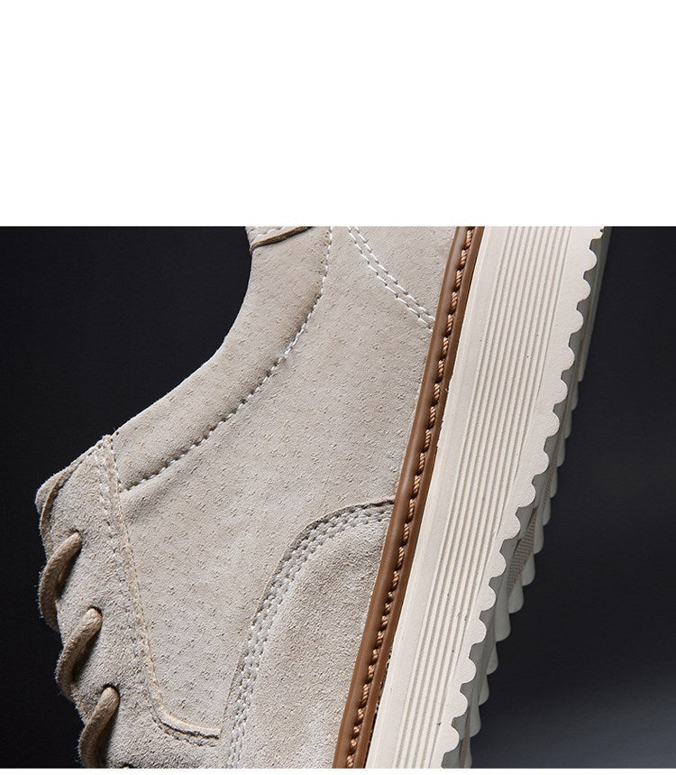 All-match Male Apricot Small Leather Casual Shoes