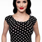 Boat Neck Top in Polka Dots