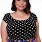 Boat Neck Top in Polka Dots