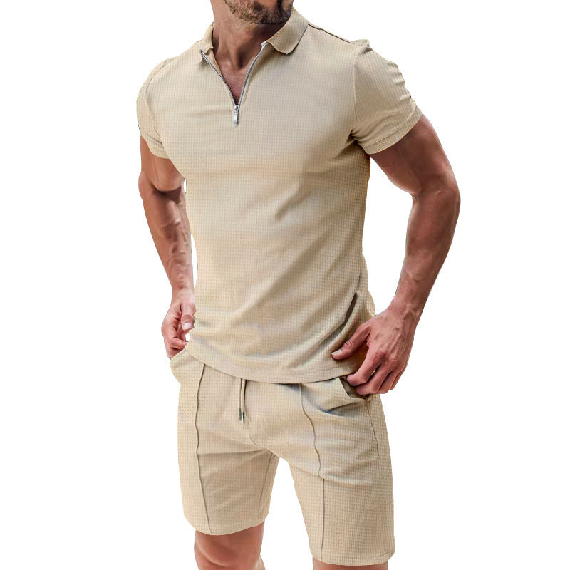 Versatile Solid Color T-shirt Set For Men