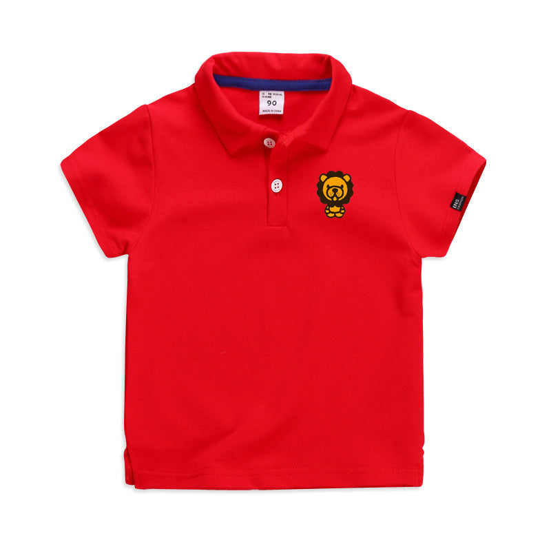 Summer Elastic Cotton Solid Color Short Sleeve Men Polo T-shirt