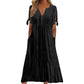 Women's Eyelet V-Neck Maxi Dress