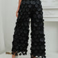 Fashionable Temperament Round Piece Design Tassel Hollowing High Waist Straight Ladies Pants