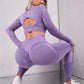 Sports Suits Long Sleeve Hollow Design Tops And Butt Lifting High Waist Seamless Fitness Leggings