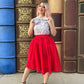 Peggy Swing Skirt in Red