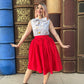 Peggy Swing Skirt in Red
