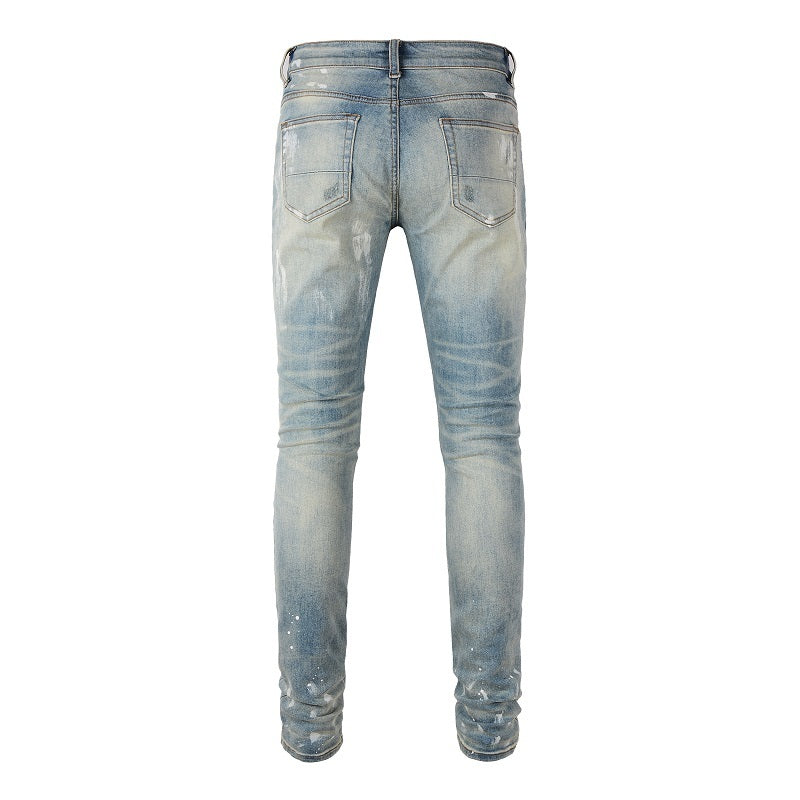 Holes Pasted Cloth Casual Trouser