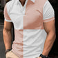 Casual Sports Short Sleeve Color Stitching Turnover Neck Polo