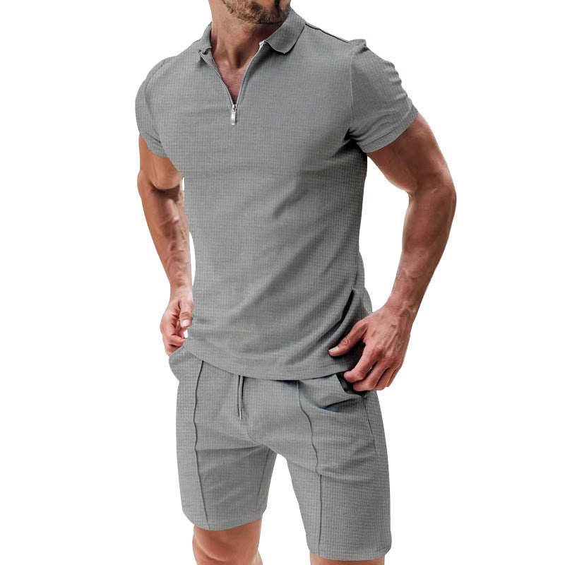Versatile Solid Color T-shirt Set For Men