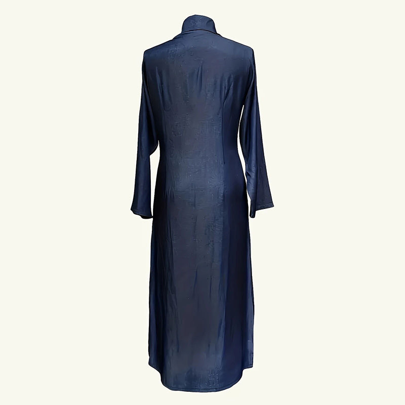 Women's Casual Button Down Denim Maxi Dress