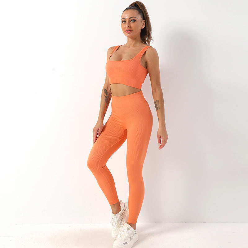 Seamless Bra And Butt Lifting High Waist Leggings Set For Women
