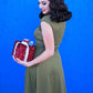 Olive Dot Bombshell Dress - Plus Sizes only