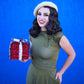 Olive Dot Bombshell Dress - Plus Sizes only