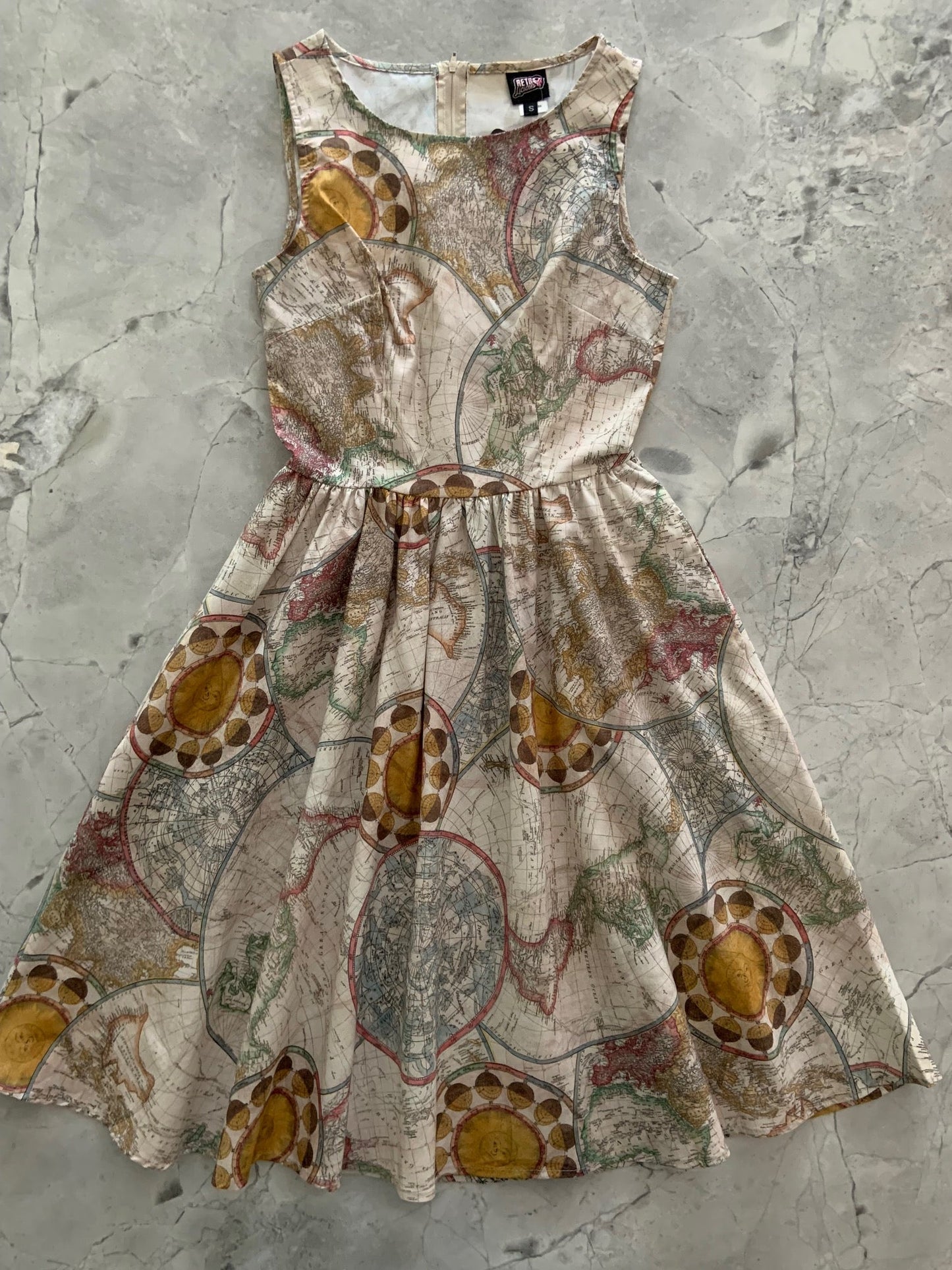 Map Vintage Dress - XS only, 1 left!
