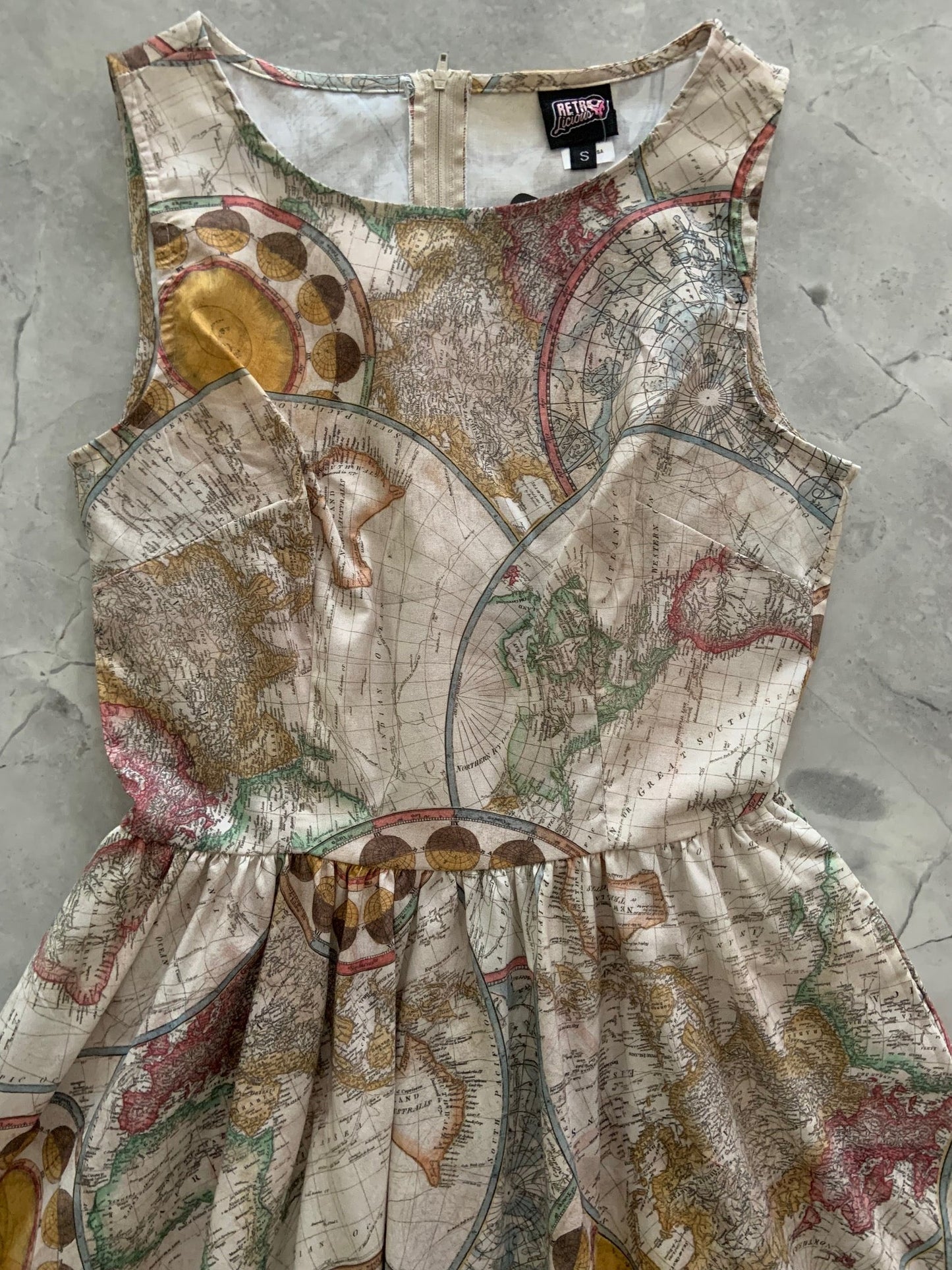 Map Vintage Dress - XS only, 1 left!