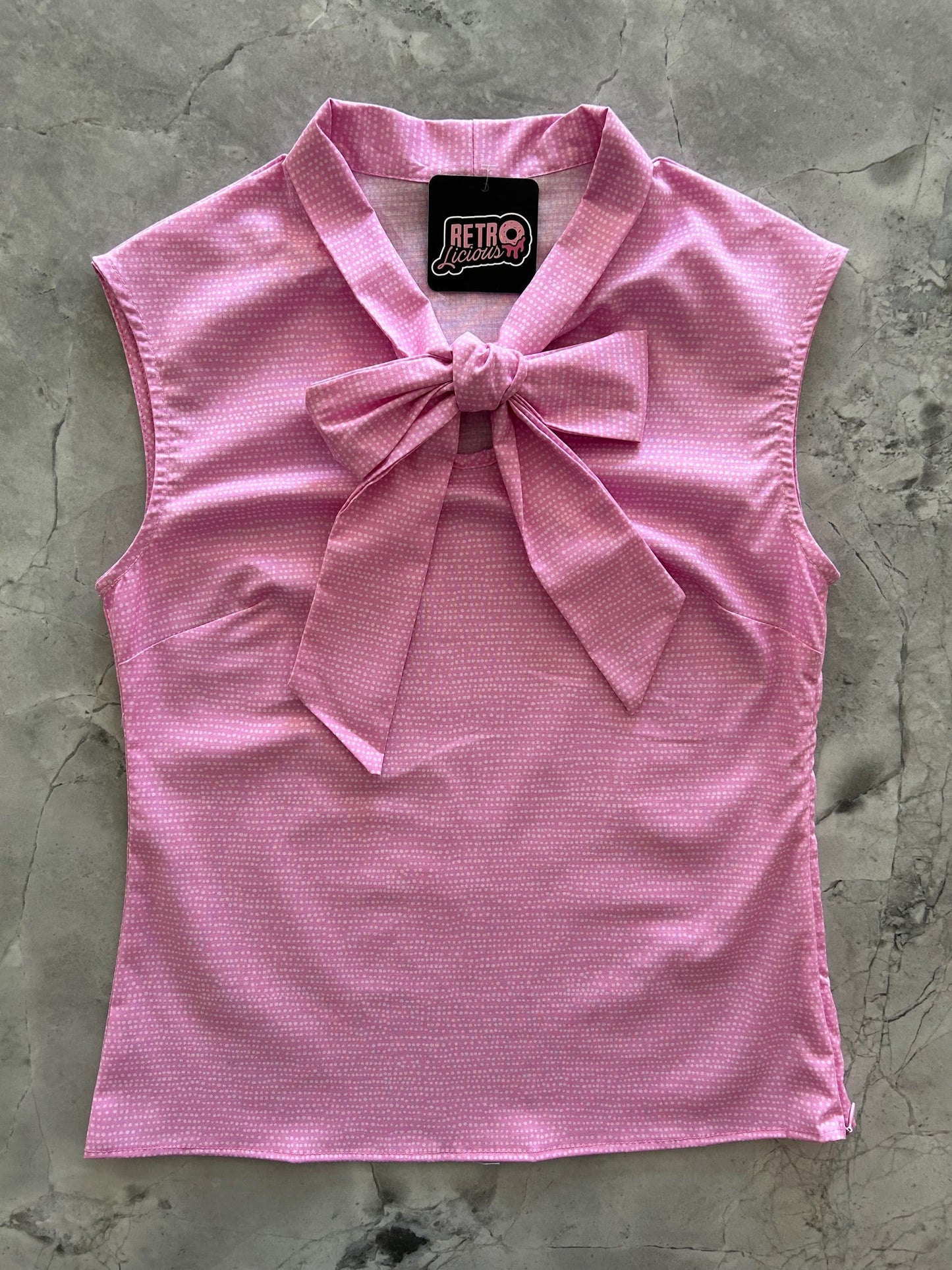Pink Dot Bow Top