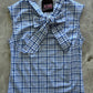 Blue Plaid Bow Top