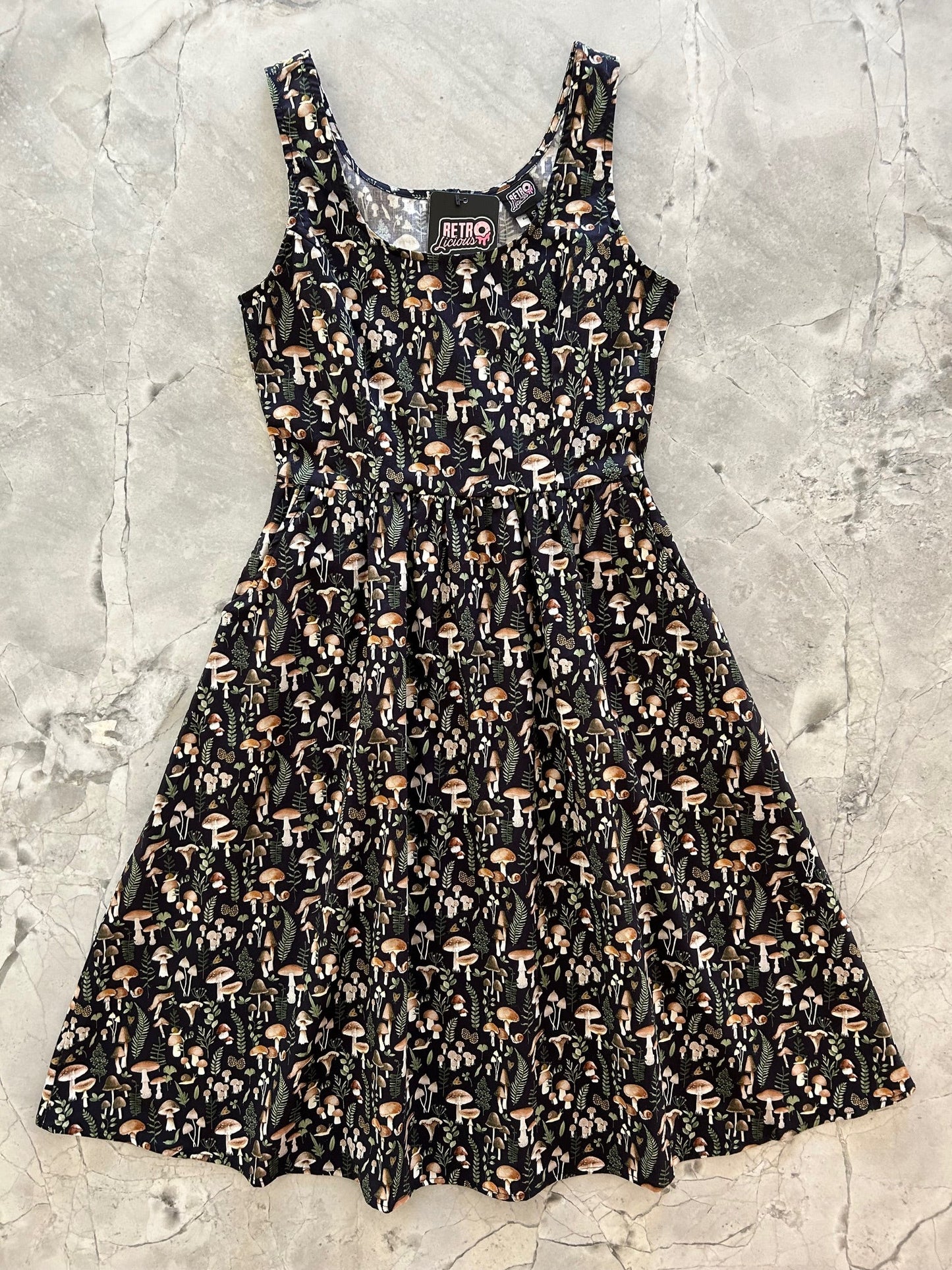 Mushrooms Fit & Flare Dress - XS only, 1 left!