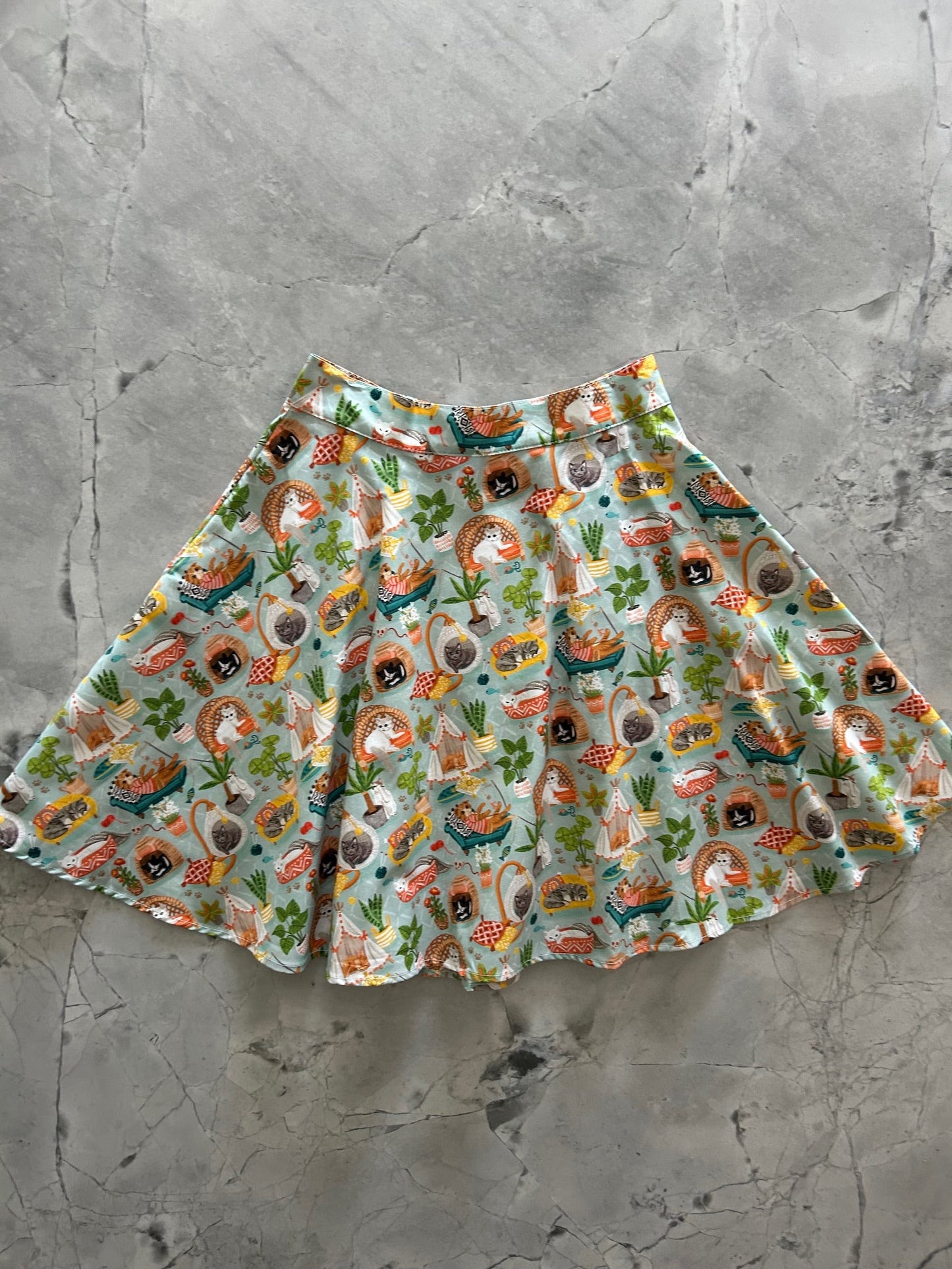 Cats & Plants Skater Skirt