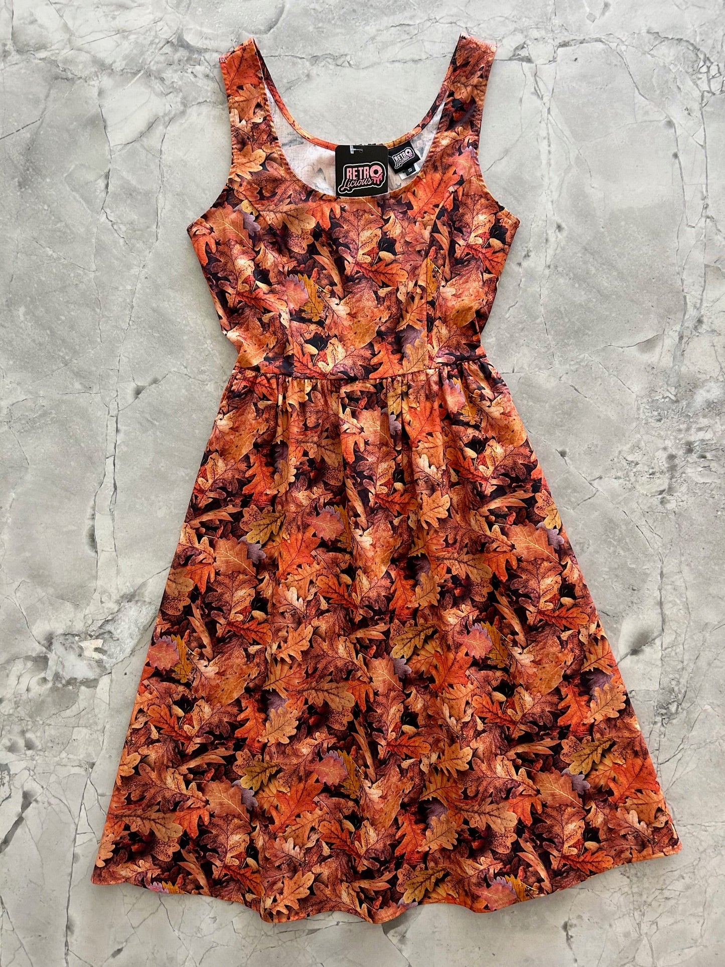 Leaves Fit & Flare Dress