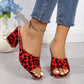 Leopard Square Toe Sandals