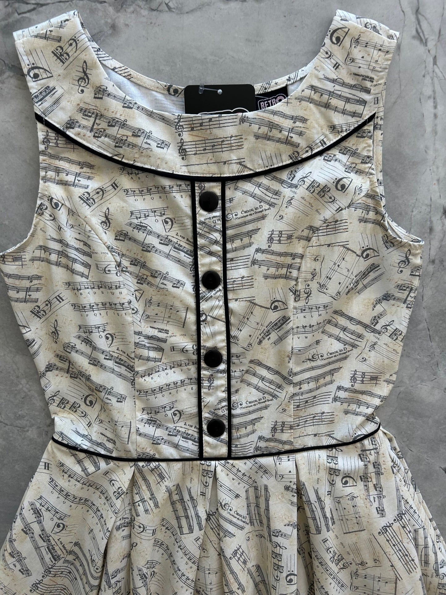 Elizabeth Dress in Music Notes - Small only, 1 left!