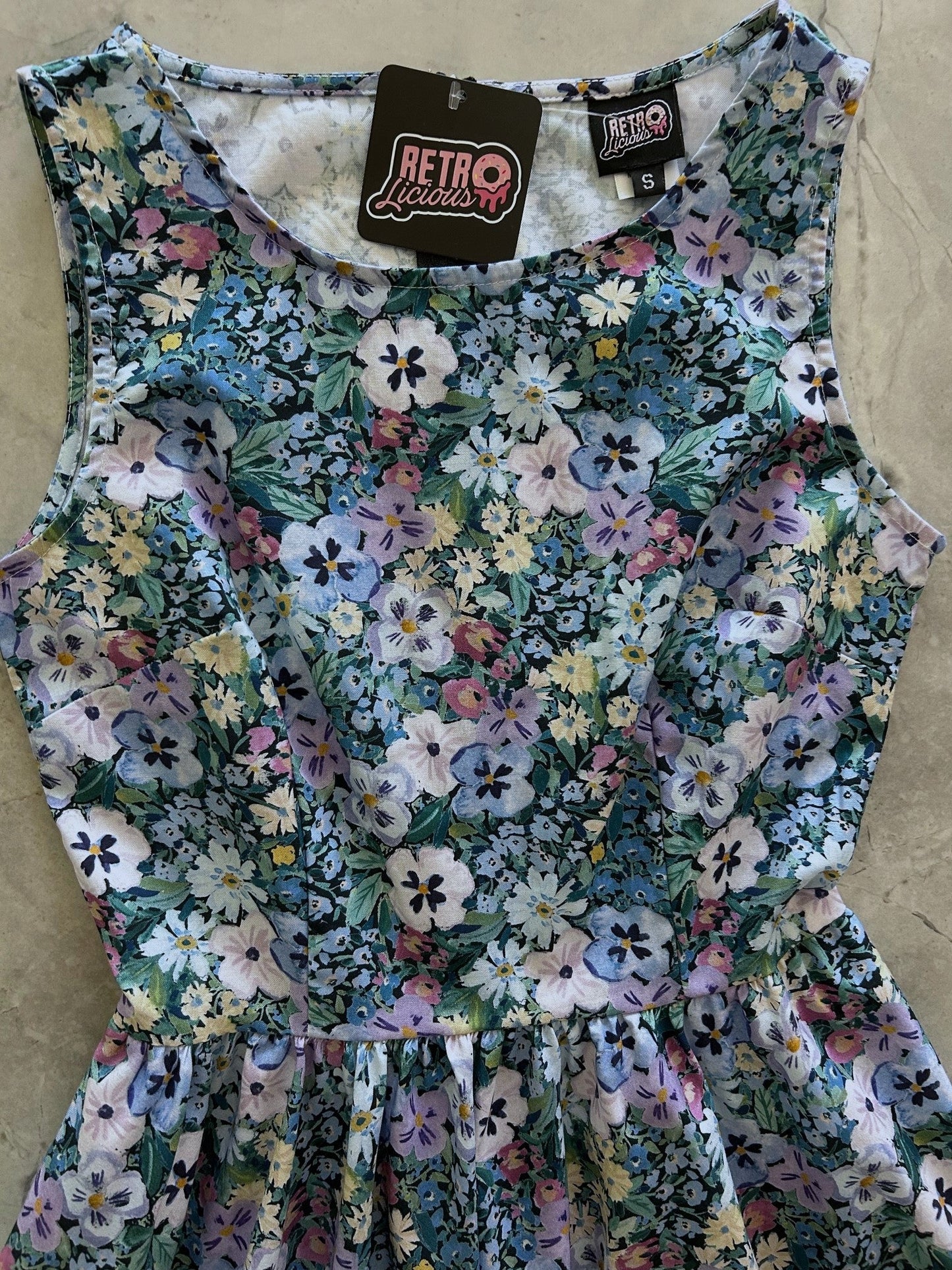 Painted Floral Vintage Dress