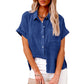 Summer Lapel Short Sleeve Shirt With Pockets