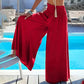 Long Pants High Waist Wide Leg Stretchy Loose Fit Casual Trousers