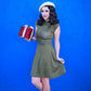 Olive Dot Bombshell Dress - Plus Sizes only