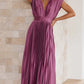 V-neck Pleated Dress