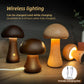 Wooden Cute Mushroom LED Night Light With Touch