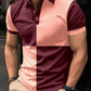 Casual Sports Short Sleeve Color Stitching Turnover Neck Polo