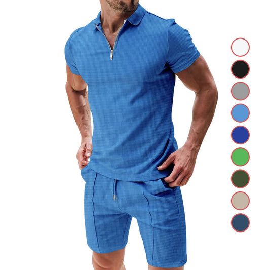 Versatile Solid Color T-shirt Set For Men