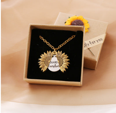Unisex Sunflower Necklace