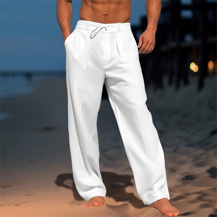 Casual Wide-Leg Straight Pants With Pockets For Men