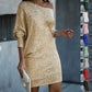 Fashion Oblique Shoulder Sequins Dress