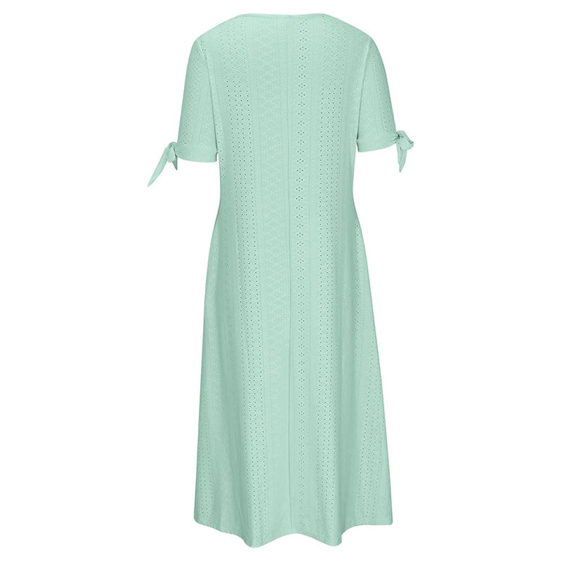 Women's Eyelet V-Neck Maxi Dress