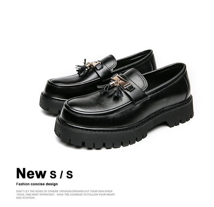 British Style Black Leather Shoes