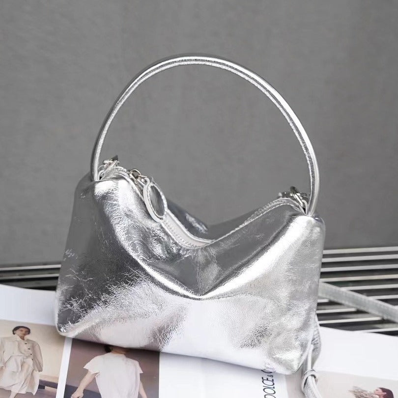 Vintage Patent Leather Glossy Shoulder Underarm Bag