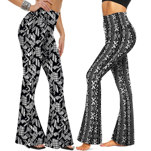 Flared Pants - Cropped High-rise Print 2 Pieces