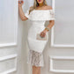 Women's Elegant Floral Lace Off The Shoulder Dress
