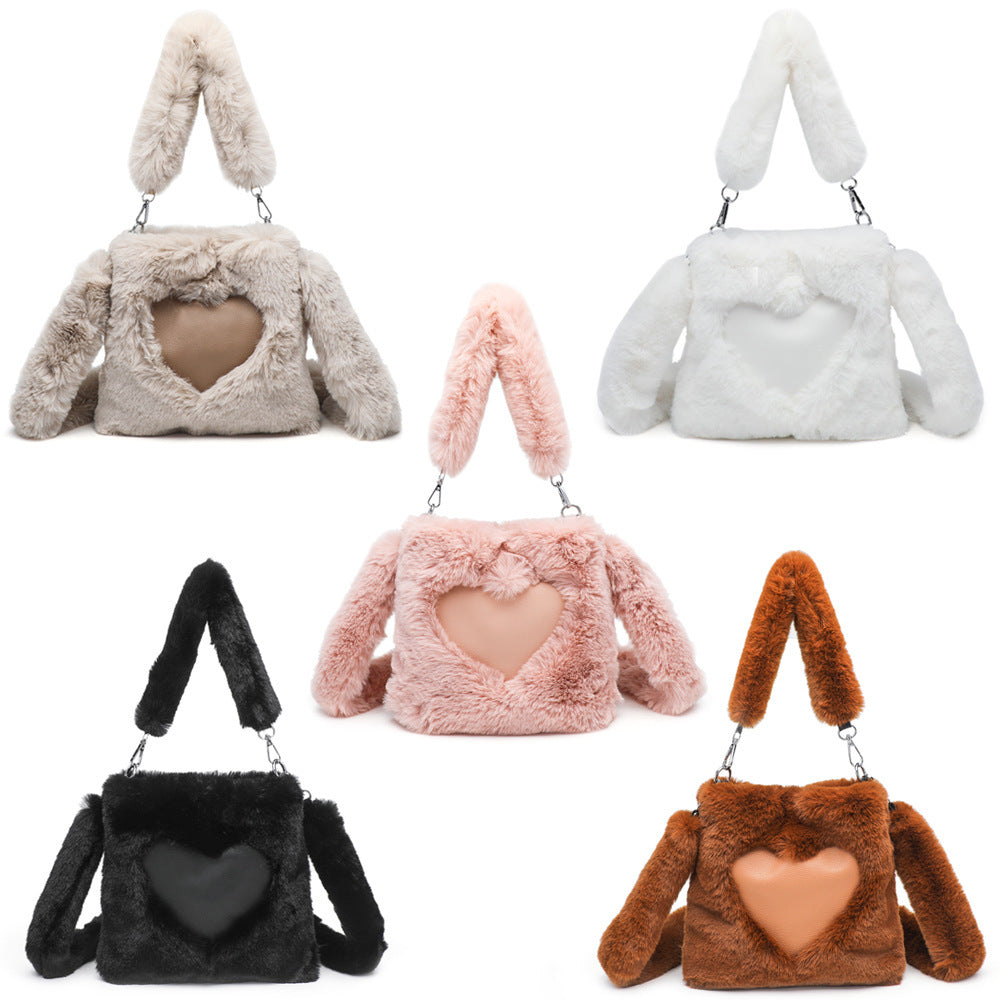Women Fluffy Shoulder Bag With Top handle