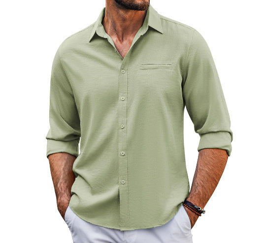 Casual  Long Sleeve Shirt With Pocket
