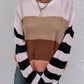 Women's Color Stitching Knit Pullover Loose Sweater