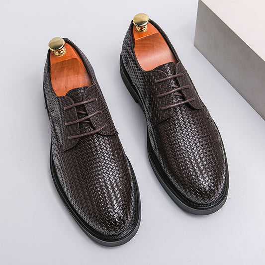 Plus Size 3D Woven Leather Shoes For Men