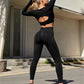Sports Suits Long Sleeve Hollow Design Tops And Butt Lifting High Waist Seamless Fitness Leggings