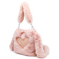 Women Fluffy Shoulder Bag With Top handle